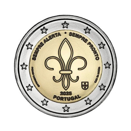 Portugal 2025 - 2 euro commémorative - Scoutisme international - Rouleau de 25 pièces