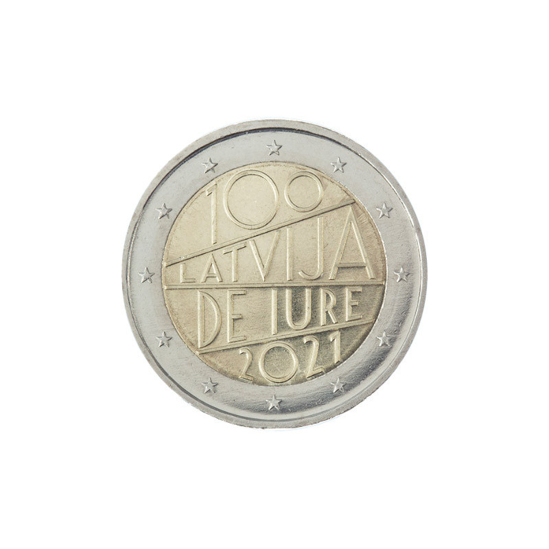 Lettonie 2021 - 2 euro commémorative - "100 ans" - Rouleau de 25 pièces