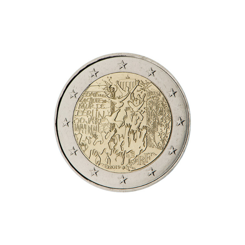 France 2019 - 2 euro commémorative Mur de Berlin - Rouleau de 25 pièces