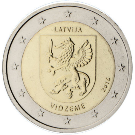lettonie 2016 - 2 euro commémorative Vidzeme - Rouleau de 25 pièces