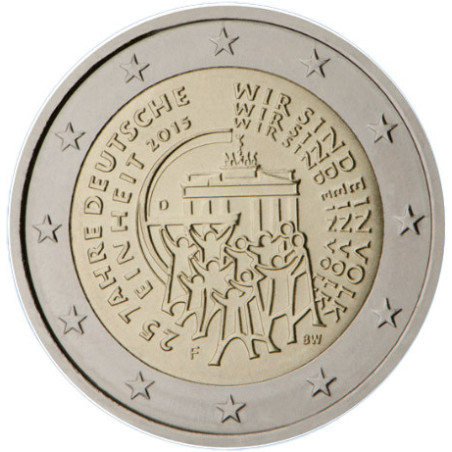 Allemagne 2015 - 2 euro commémorative Réunification - Rouleau de 25 pièces