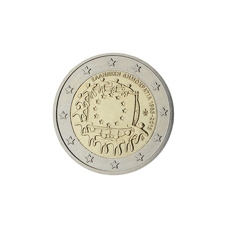 Grèce 2015 - 2 euro commémorative 30 ans du drapeau européen - Rouleau de 25 pièces