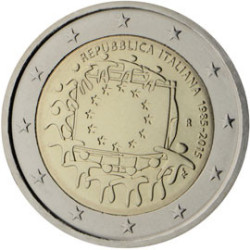 Italie 2015 - 2 euro commémorative 30 ans du drapeau européen - Rouleau de 25 pièces
