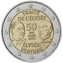 France 2013 - 2 euro commémorative Traité de l'Elysée - Rouleau de 25 pièces