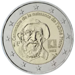 France 2012 - 2 euro commémorative Abbé Pierre - Rouleau de 25 pièces