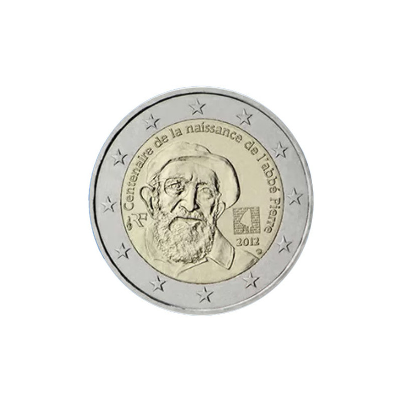 France 2012 - 2 euro commémorative Abbé Pierre - Rouleau de 25 pièces