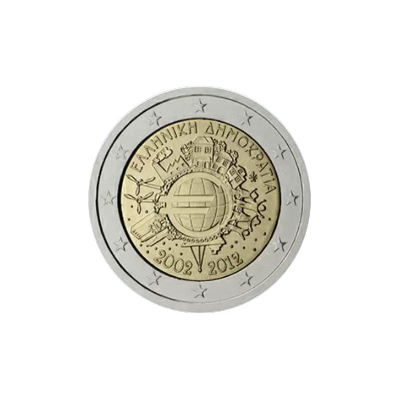 Grèce 2012 -  2 euro commémorative 10 ans de l'euro - Rouleau de 25 pièces