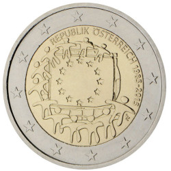 Autriche 2015 - 2 euro commémorative 30 ans du drapeau européen - Rouleau de 25 pièces