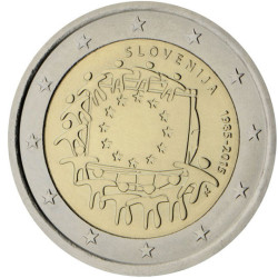 Slovénie 2015 - 2 euro commémorative 30 ans du drapeau européen - Rouleau de 25 pièces