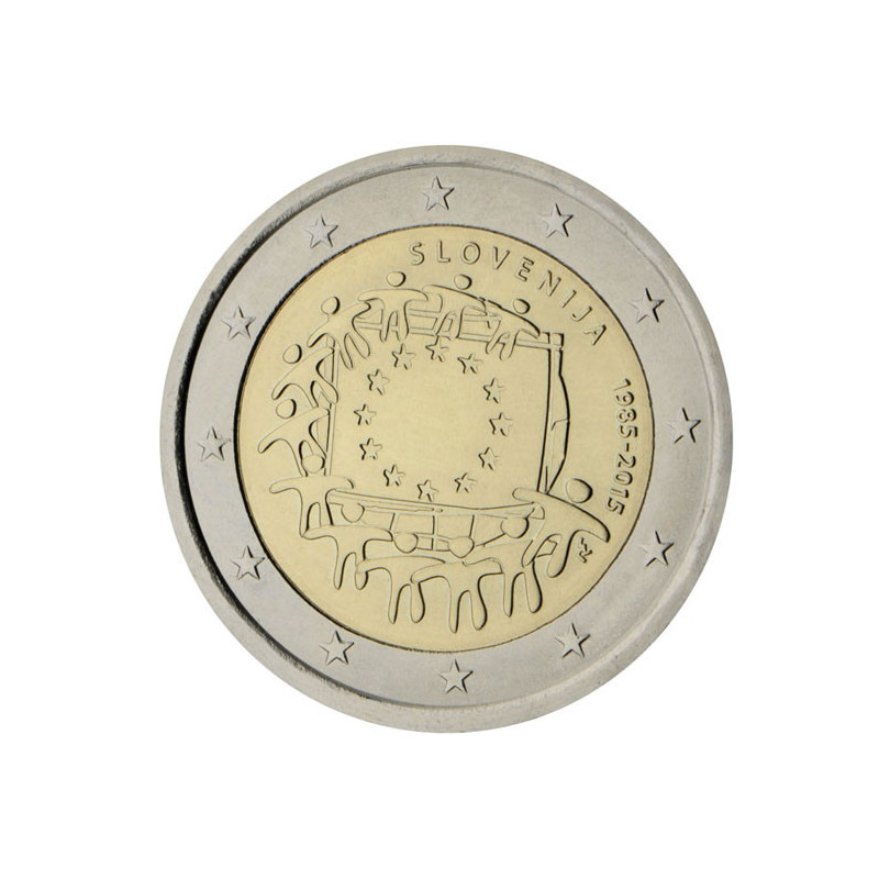 Slovénie 2015 - 2 euro commémorative 30 ans du drapeau européen - Rouleau de 25 pièces