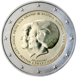 Pays-Bas 2013 - 2 euro commémorative double portrait - Rouleau de 25 pièces