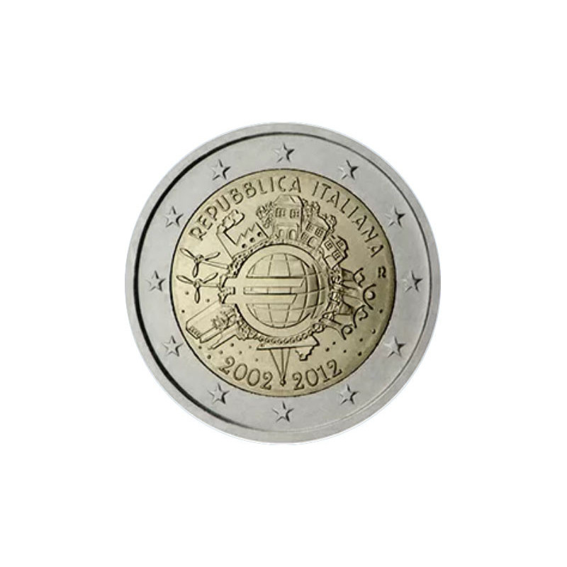 Italie 2012 - 2 euro commémorative 10 ans de l'euro - Rouleau de 25 pièces