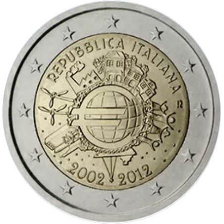 Italie 2012 - 2 euro commémorative 10 ans de l'euro - Rouleau de 25 pièces