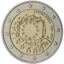 chypre 2015 - 2 euro commémorative 30 ans du drapeau européen - Rouleau de 25 pièces