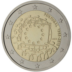 Portugal 2015 - 2 euro commémorative 30 ans du drapeau européen - Rouleau de 25 pièces