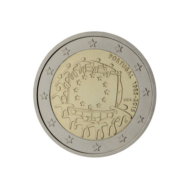 Portugal 2015 - 2 euro commémorative 30 ans du drapeau européen - Rouleau de 25 pièces