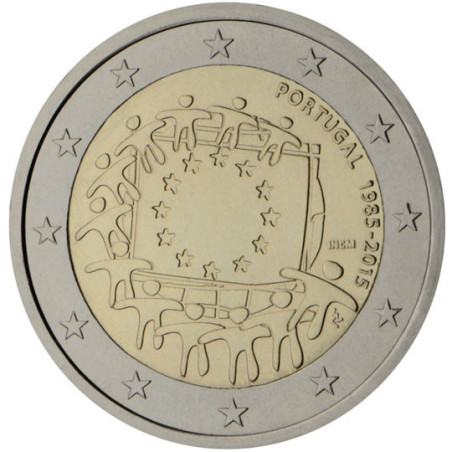 Portugal 2015 - 2 euro commémorative 30 ans du drapeau européen - Rouleau de 25 pièces