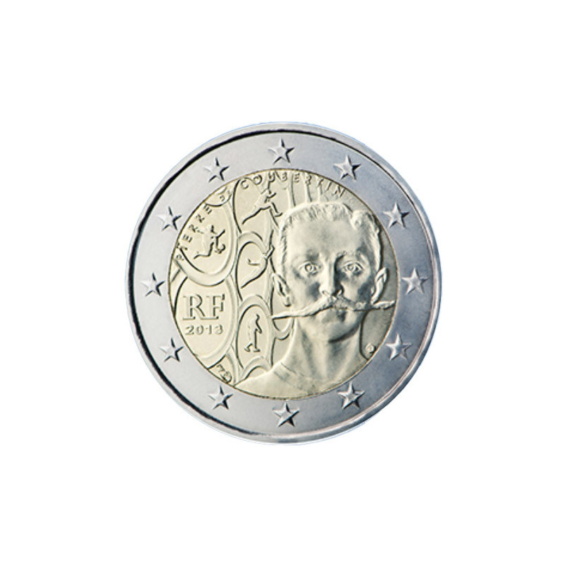 France 2013 - 2 euro commémorative Coubertin - Rouleau de 25 pièces
