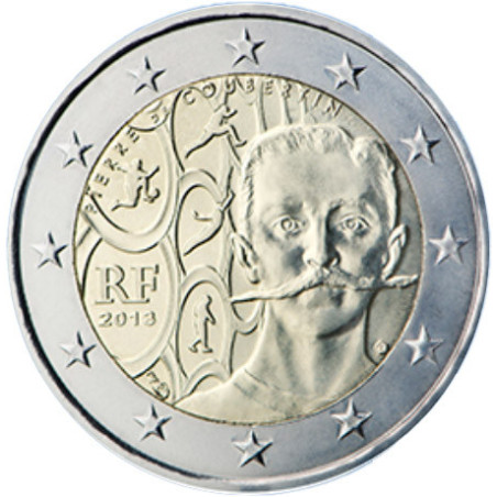 France 2013 - 2 euro commémorative Coubertin - Rouleau de 25 pièces