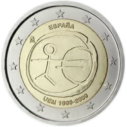 Espagne 2009 - 2 euro commémorative 10 ans de la zone euro - Rouleau de 25 pièces