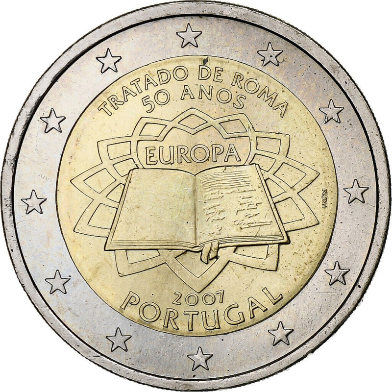 Portugal 2007 Traité de Rome - 2 euro commémorative - Rouleau de 25 pièces