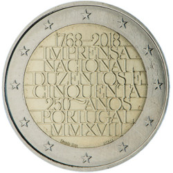 Portugal 2018 - 2 euro commémorative Imprimerie - Rouleau de 25 pièces