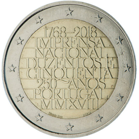 Portugal 2018 - 2 euro commémorative Imprimerie - Rouleau de 25 pièces