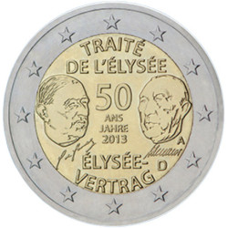 Allemagne 2013 - 2 euro commémorative Traité de l'Elysée - Rouleau de 25 pièces
