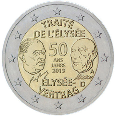Allemagne 2013 - 2 euro commémorative Traité de l'Elysée - Rouleau de 25 pièces