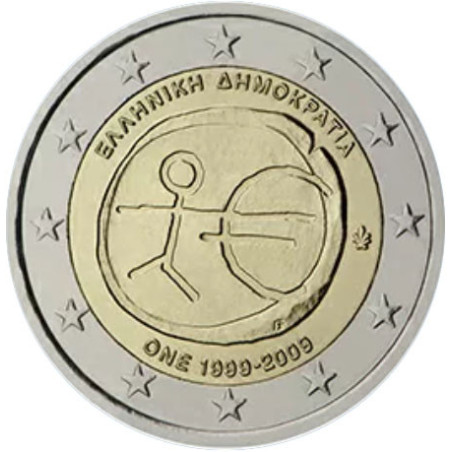 Grèce 2009 -  2 euro commémorative 10 ans de la zone euro - Rouleau de 25 pièces