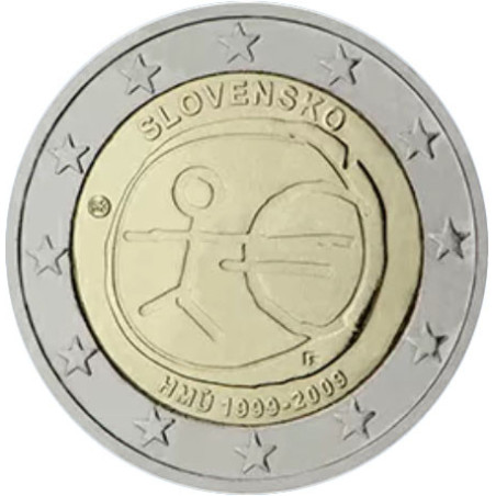 Slovaquie 2009 - 2 euro commémorative 10 ans de la zone euro - Rouleau de 25 pièces