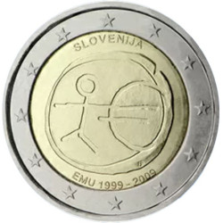 Slovénie 2009 - 2 euro commémorative 10 ans de la zone euro - Rouleau de 25 pièces