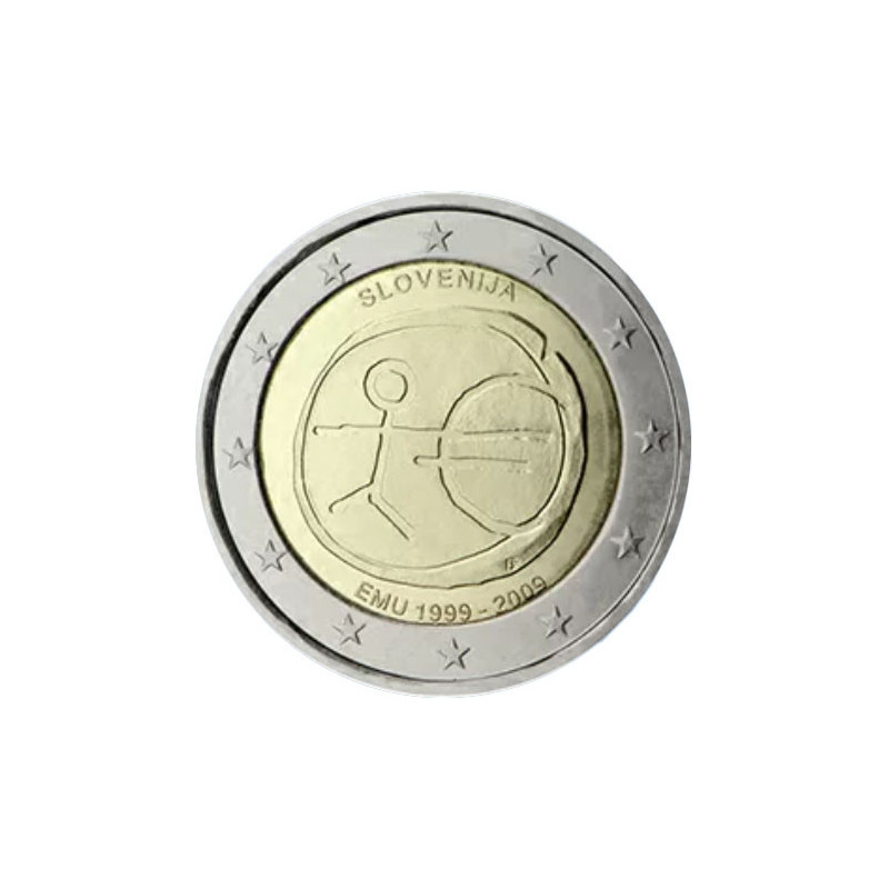 Slovénie 2009 - 2 euro commémorative 10 ans de la zone euro - Rouleau de 25 pièces