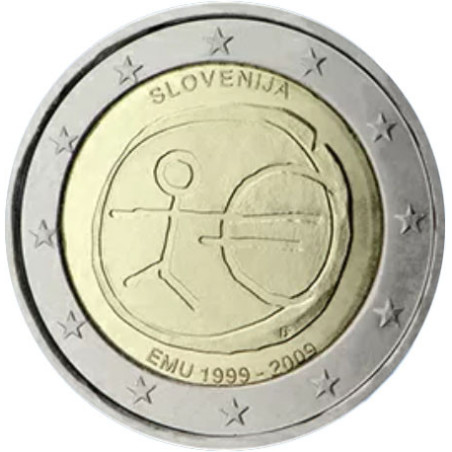 Slovénie 2009 - 2 euro commémorative 10 ans de la zone euro - Rouleau de 25 pièces