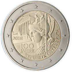 Autriche 2018 - 2 euro commémorative 100 ans - Rouleau de 25 pièces