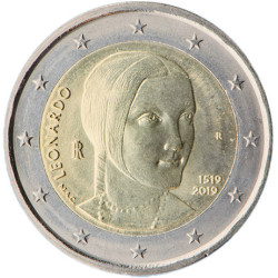 Italie 2019 - 2 euro commémorative Léonard De Vinci - Rouleau de 25 pièces