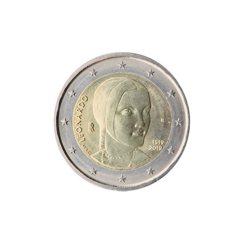 Italie 2019 - 2 euro commémorative Léonard De Vinci - Rouleau de 25 pièces