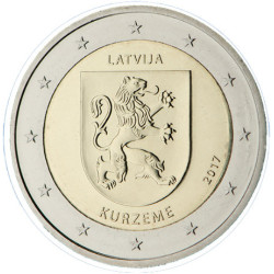 Lettonie 2017 - 2 euro commémorative Kurzeme - Rouleau de 25 pièces