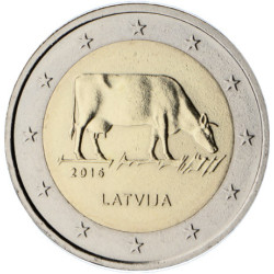 Lettonie 2016 - 2 euro commémorative Vache - Rouleau de 25 pièces