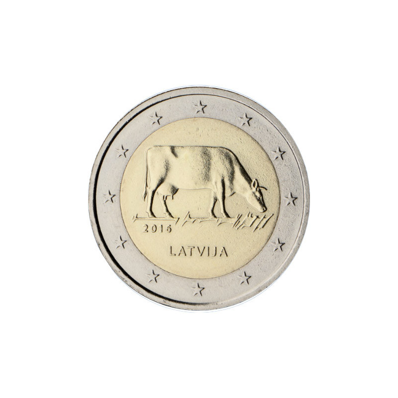 Lettonie 2016 - 2 euro commémorative Vache - Rouleau de 25 pièces