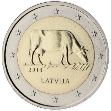 Lettonie 2016 - 2 euro commémorative Vache - Rouleau de 25 pièces