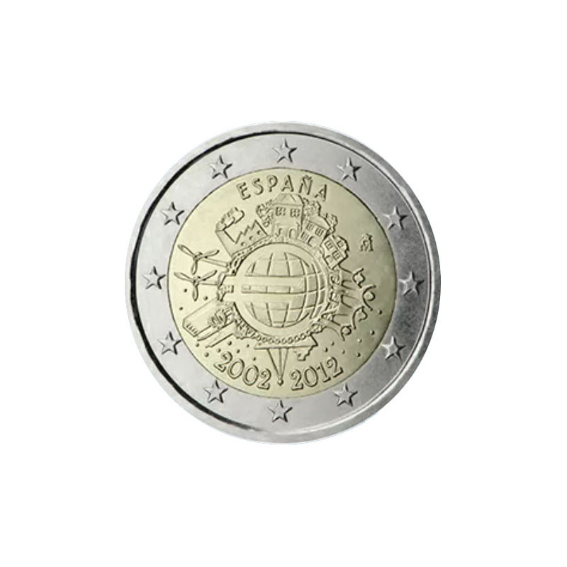 Espagne 2012 - 2 euro commémorative  10 ans de l'euro - Rouleau de 25 pièces