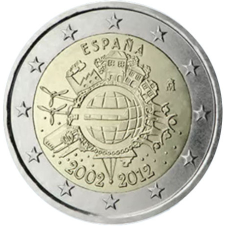 Espagne 2012 - 2 euro commémorative  10 ans de l'euro - Rouleau de 25 pièces