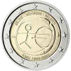 Belgique 2009 -  2 euro commémorative 10 ans de la zone euro - Rouleau de 25 pièces
