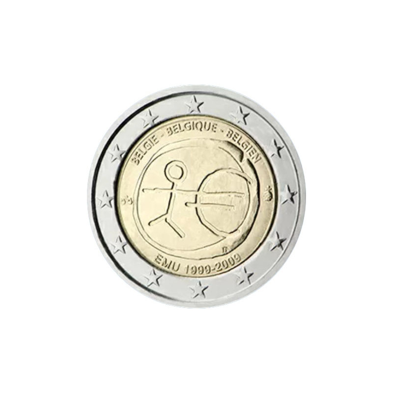 Belgique 2009 -  2 euro commémorative 10 ans de la zone euro - Rouleau de 25 pièces