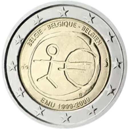 Belgique 2009 -  2 euro commémorative 10 ans de la zone euro - Rouleau de 25 pièces
