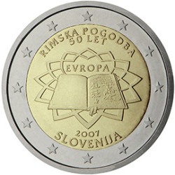 Slovénie 2007 Traité de Rome - 2 euro commémorative - Rouleau de 25 pièces