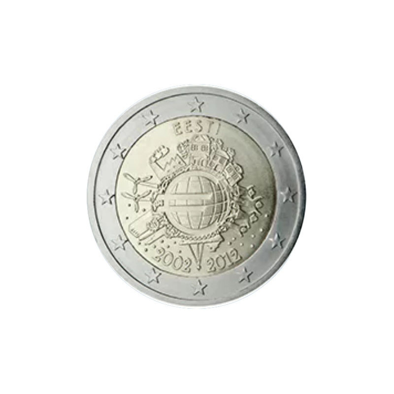 Estonie 2012 - 2 euro commémorative 10 ans de l'euro - Rouleau de 25 pièces