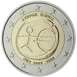 Chypre 2009 -  2 euro commémorative 10 ans de la zone euro - Rouleau de 25 pièces