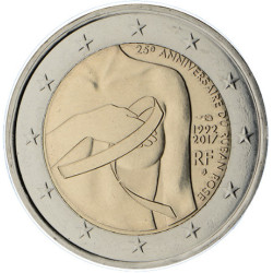 France 2017 - 2 euro commémorative cancer du sein - Rouleau de 25 pièces